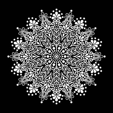 Mandala desen beyaz iyi bir ruh hali