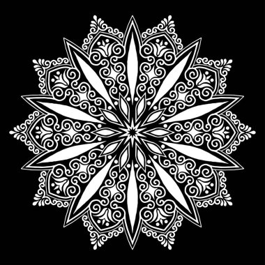 Mandala desen beyaz iyi bir ruh hali