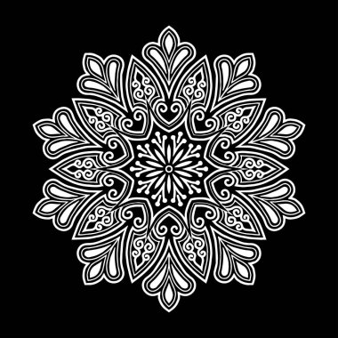 Mandala desen beyaz iyi bir ruh hali