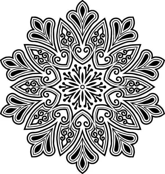 Mandala Deseni Siyah Beyaz Iyi Ruh Hali — Stok Vektör