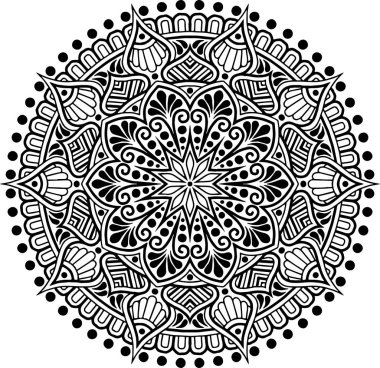 Mandala deseni siyah beyaz iyi ruh hali.
