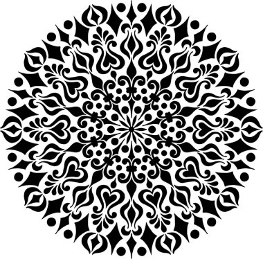 Mandala deseni siyah beyaz iyi ruh hali.