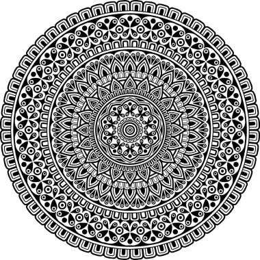 Mandala deseni siyah beyaz iyi ruh hali.