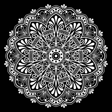 Mandala desen beyaz iyi bir ruh hali