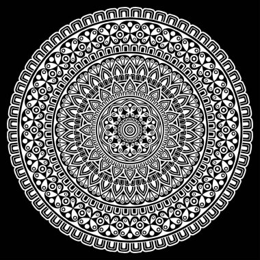 Mandala desen beyaz iyi bir ruh hali