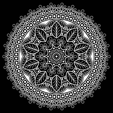 Mandala desen beyaz iyi bir ruh hali