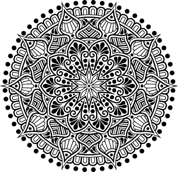 Mandala deseni siyah beyaz iyi ruh hali.