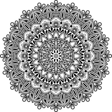 Mandala deseni siyah beyaz iyi ruh hali.
