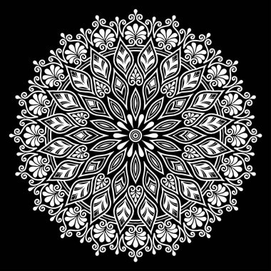 Mandala desen beyaz iyi bir ruh hali