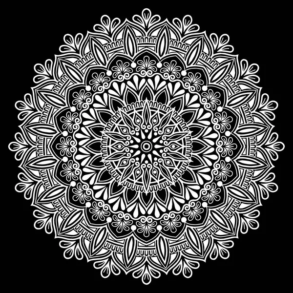 Mandala Modello Bianco Buon Umore — Vettoriale Stock