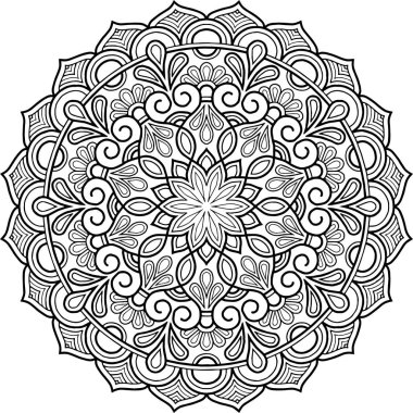 Mandala deseni siyah beyaz iyi ruh hali.