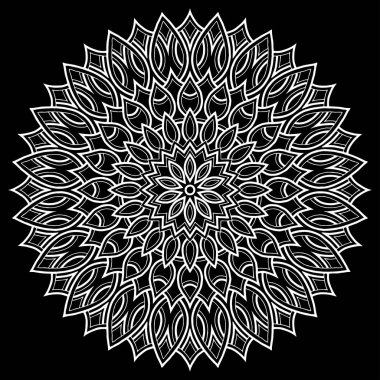 Mandala desen beyaz iyi bir ruh hali