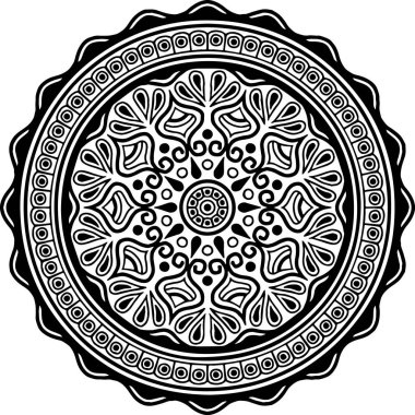 Mandala deseni siyah beyaz iyi ruh hali.