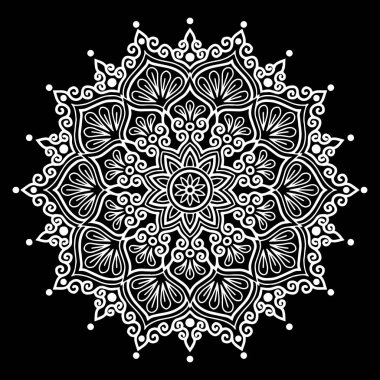 Mandala desen beyaz iyi bir ruh hali