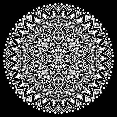 Mandala desen beyaz iyi bir ruh hali