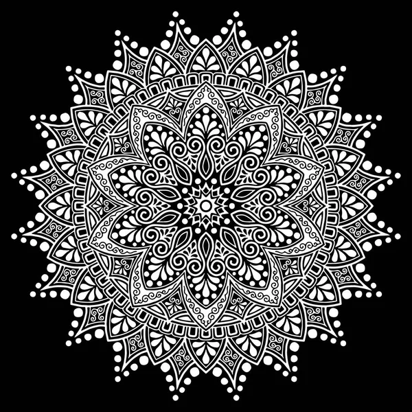 Mandala Modèle Blanc Bonne Humeur — Image vectorielle