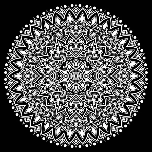 Mandala Modello Bianco Buon Umore — Vettoriale Stock