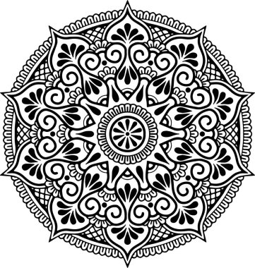 Mandala deseni siyah beyaz iyi ruh hali.