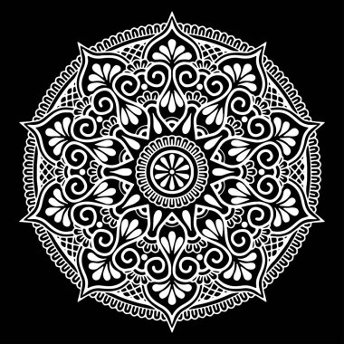 Mandala desen beyaz iyi bir ruh hali