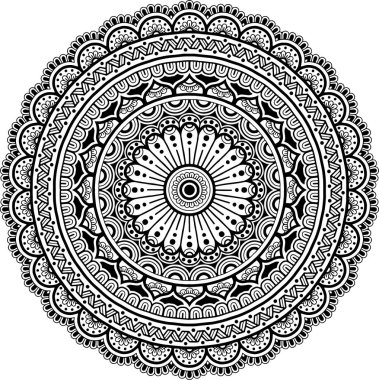 Mandala deseni siyah beyaz iyi ruh hali.