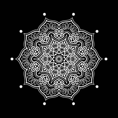 Mandala desen beyaz iyi bir ruh hali