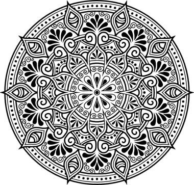 Mandala deseni siyah beyaz iyi ruh hali.