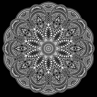 Mandala desen beyaz iyi bir ruh hali