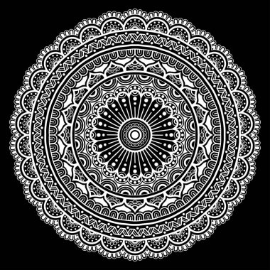 Mandala desen beyaz iyi bir ruh hali