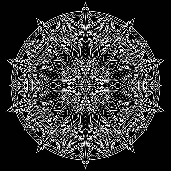 Mandala Desen Beyaz Iyi Bir Ruh Hali — Stok Vektör