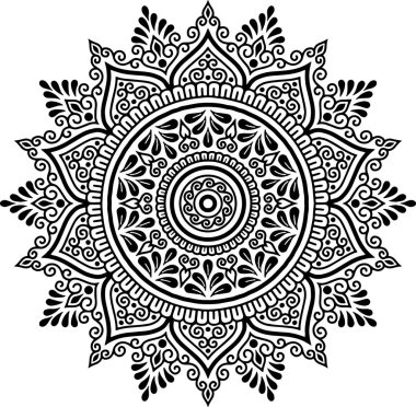 Mandala deseni siyah beyaz iyi ruh hali.