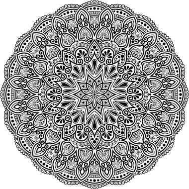 Mandala deseni siyah beyaz iyi ruh hali.