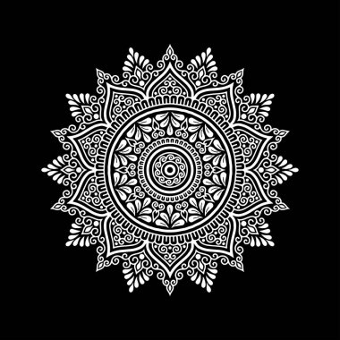 Mandala desen beyaz iyi bir ruh hali