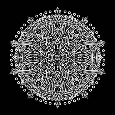 Mandala desen beyaz iyi bir ruh hali