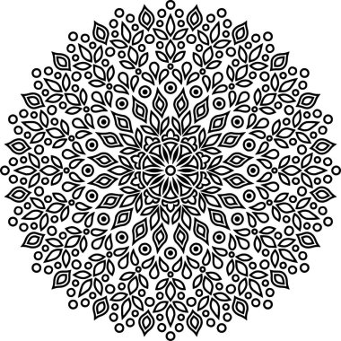 Mandala deseni siyah beyaz iyi ruh hali.