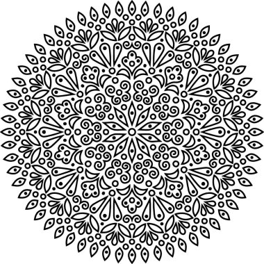 Mandala deseni siyah beyaz iyi ruh hali.