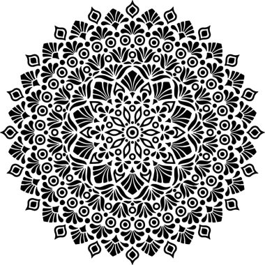 Mandala deseni siyah beyaz iyi ruh hali.