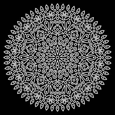 Mandala desen beyaz iyi bir ruh hali