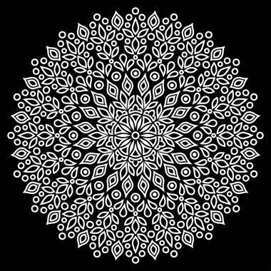 Mandala desen beyaz iyi bir ruh hali