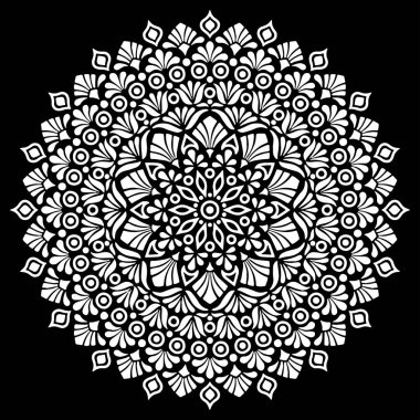 Mandala desen beyaz iyi bir ruh hali