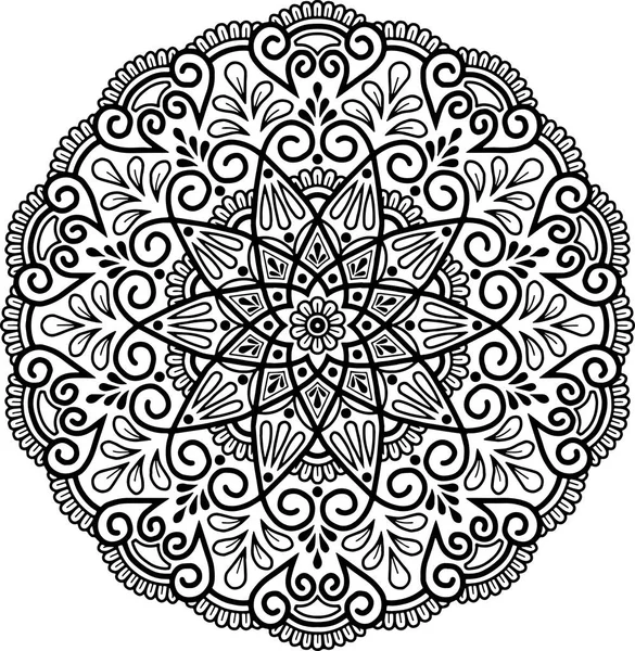Mandala pattern black and white — Stock Vector