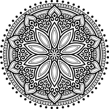 Mandala deseni siyah beyaz iyi ruh hali.