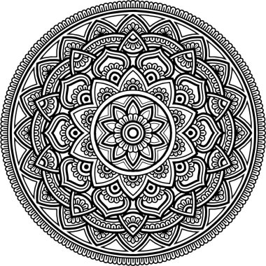 Mandala deseni siyah beyaz iyi ruh hali.