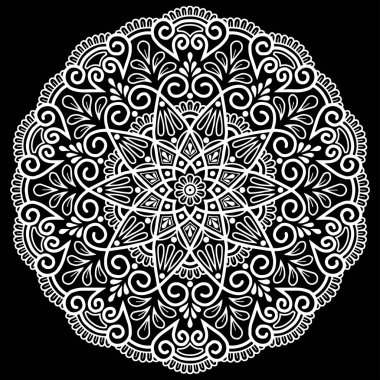 Mandala desen beyaz iyi bir ruh hali