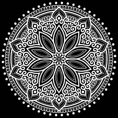 Mandala desen beyaz iyi bir ruh hali