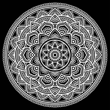 Mandala desen beyaz iyi bir ruh hali