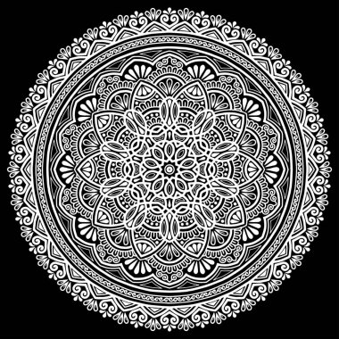 Mandala desen beyaz iyi bir ruh hali