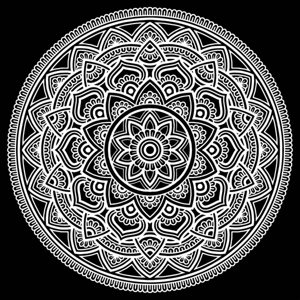 Mandala Modello Bianco Buon Umore — Vettoriale Stock