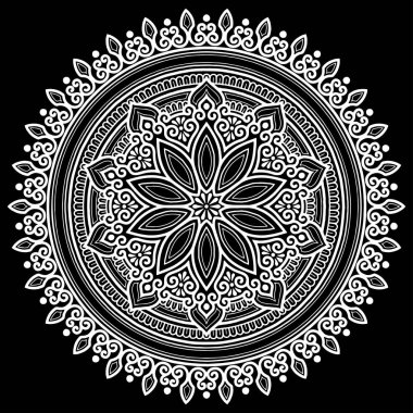 Mandala desen beyaz iyi bir ruh hali