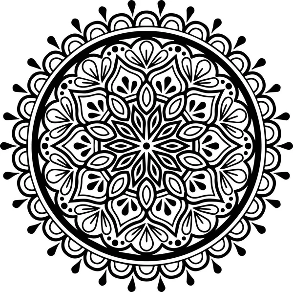 Mandala Μοτίβο Μαύρο Και Άσπρο Καλή Διάθεση — Διανυσματικό Αρχείο