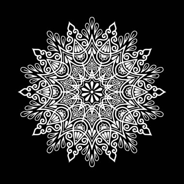 Mandala desen beyaz iyi bir ruh hali